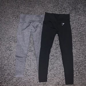 Gym shark grey and black leggings XS